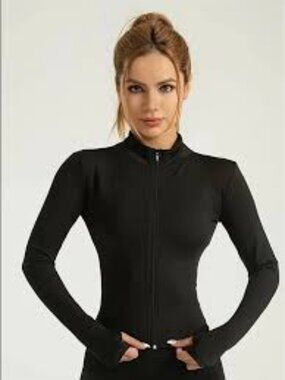 Composition Black Women's Zip-Up Cropped Jacket Size S